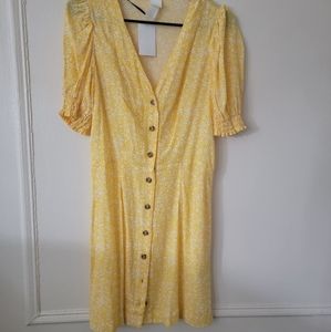 Yellow and white dress